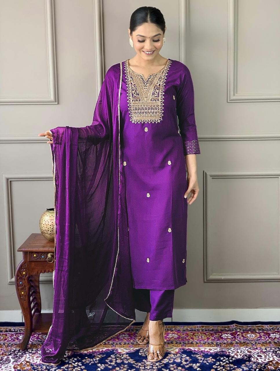 Ethics Aura Premium Embroidered Suit Set - Elegant Traditional Wear