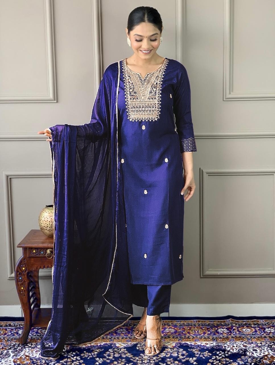 Ethics Aura Premium Embroidered Suit Set - Elegant Traditional Wear