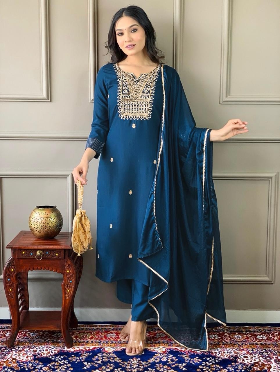 Ethics Aura Premium Embroidered Suit Set - Elegant Traditional Wear