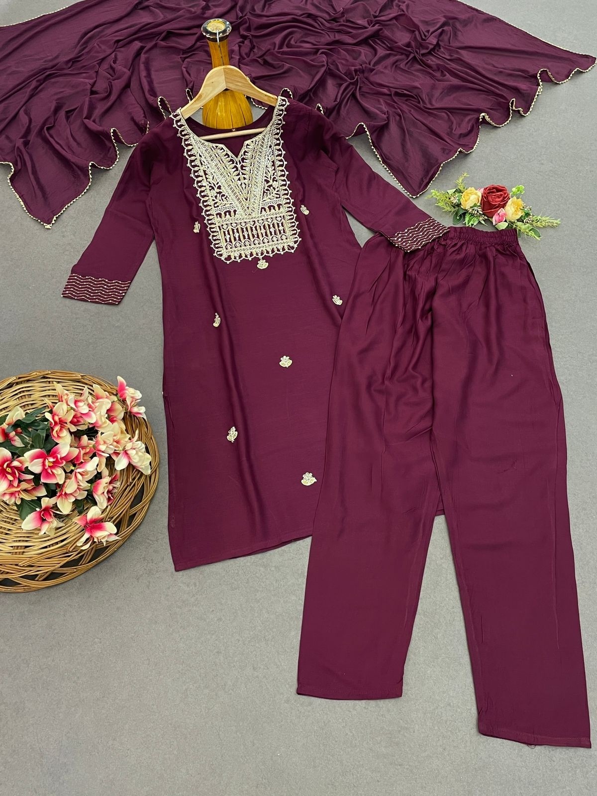 Ethics Aura Premium Embroidered Suit Set - Elegant Traditional Wear