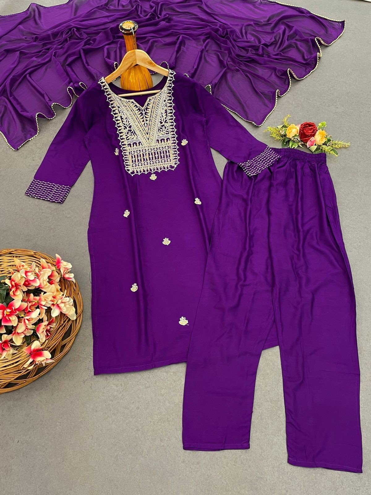 Ethics Aura Premium Embroidered Suit Set - Elegant Traditional Wear