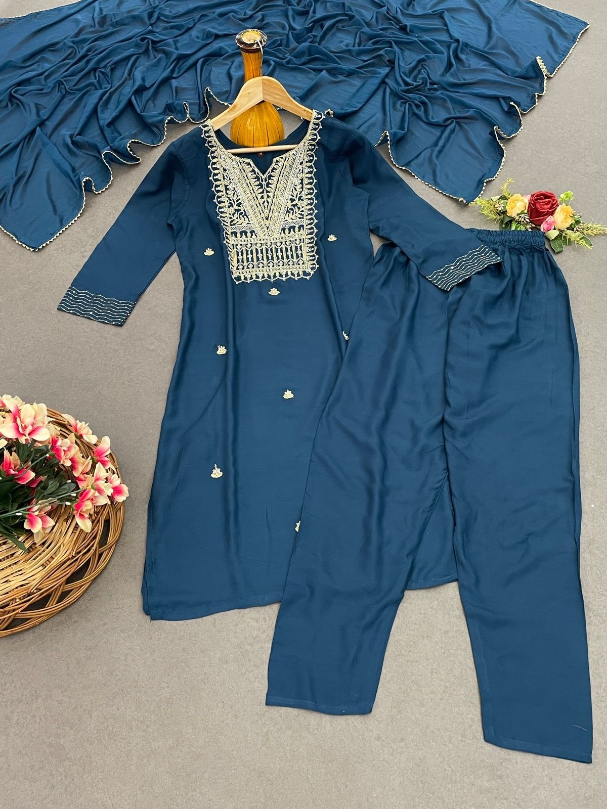 Ethics Aura Premium Embroidered Suit Set - Elegant Traditional Wear