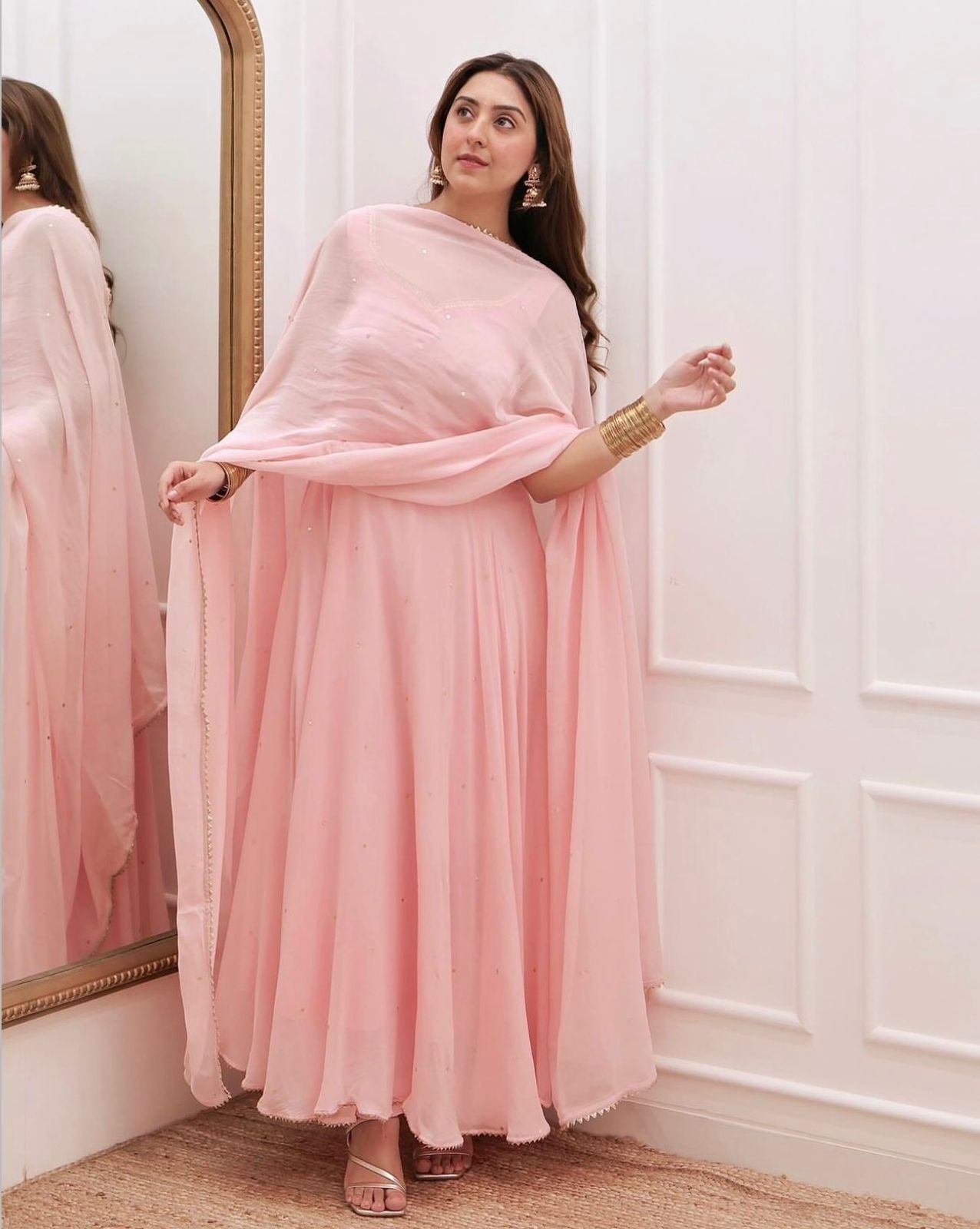 Elegant Pink Anarkali Suit – Festive & Party Wear