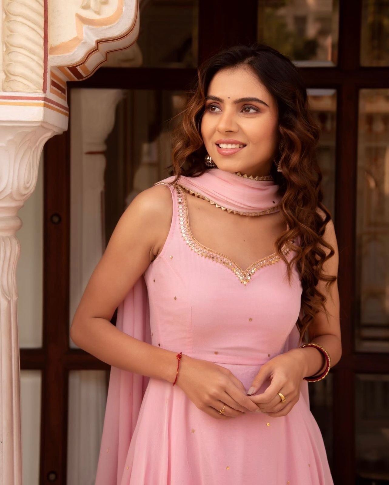 Elegant Pink Anarkali Suit – Festive & Party Wear