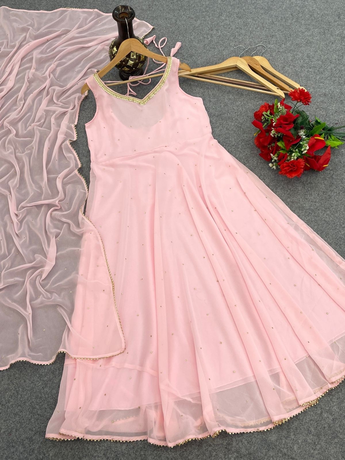 Elegant Pink Anarkali Suit – Festive & Party Wear