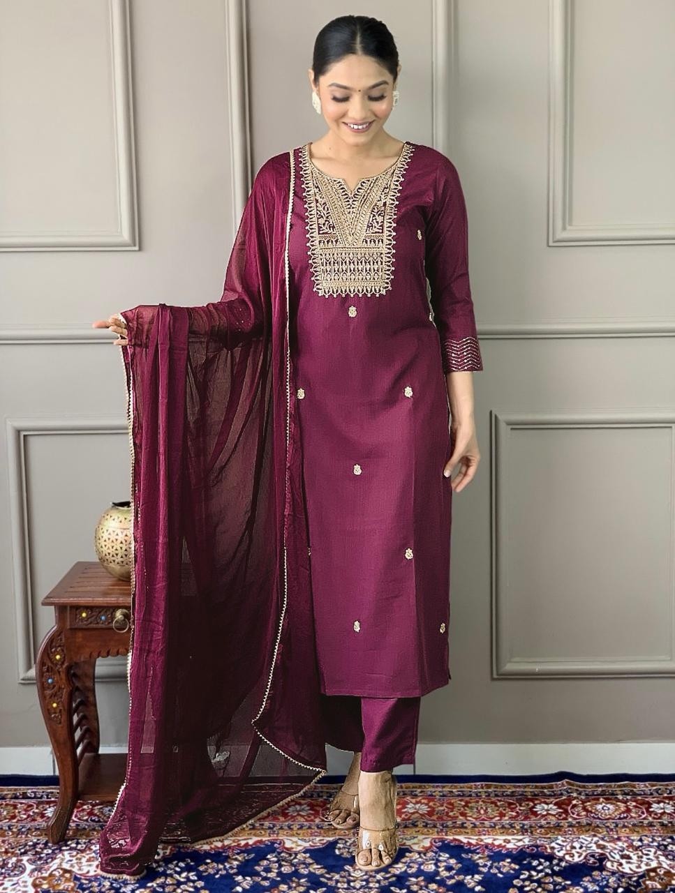 Ethics Aura Premium Embroidered Suit Set - Elegant Traditional Wear