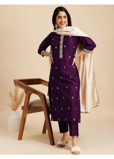 legant Embroidered Kurta Set with Dupatta – Ethics Aura